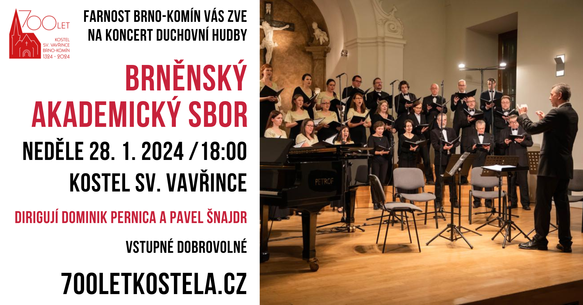Brněnský Akademický Sbor – Koncert duchovní hudby 28. 1. 2024